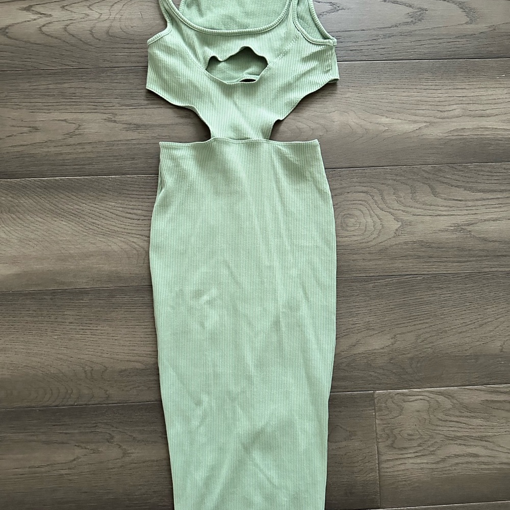 Fashion Nova Green Bodycon Dress Scoop Neck Sleeveless